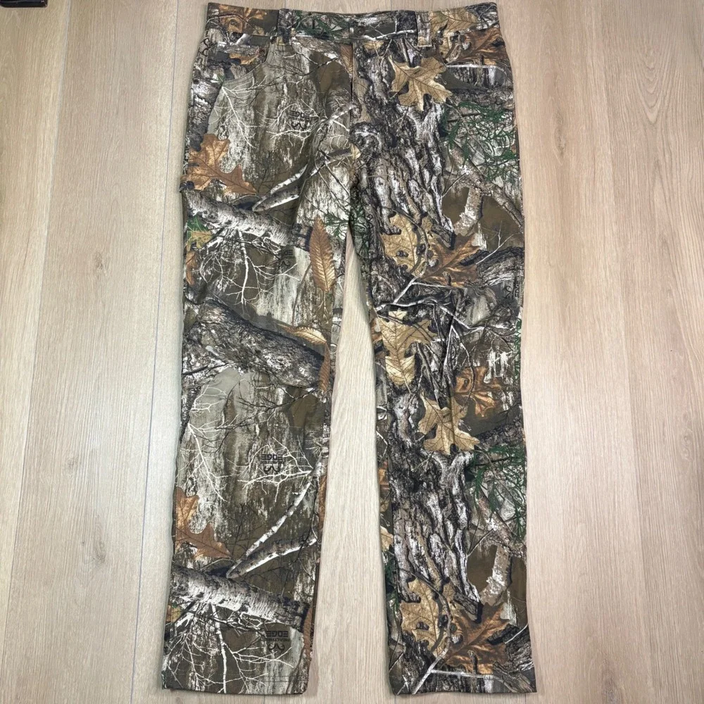 Columbia PHG Realtree Edge Camo Hunting Cargo Pants Mens 38x32 Brown Green
